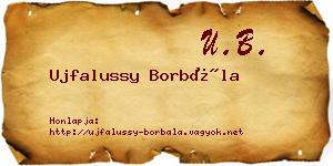 Ujfalussy Borbála névjegykártya